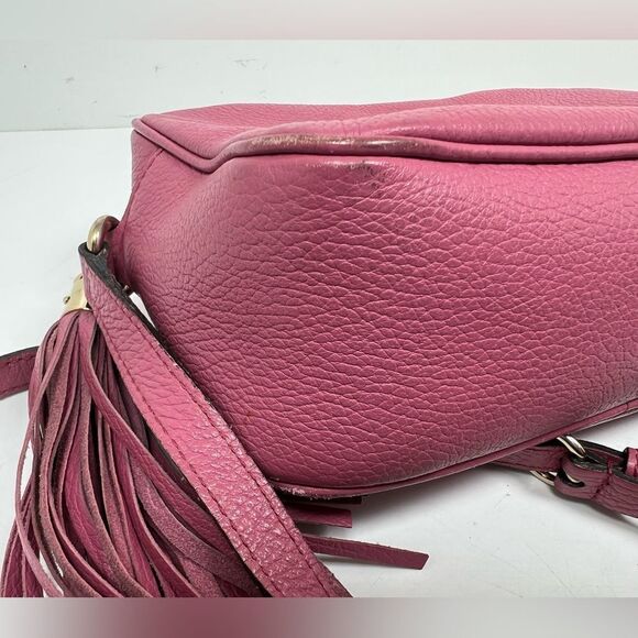 GUCCI Soho Disco Shoulder Bag Leather Pink Authentic - Picture 6 of 13